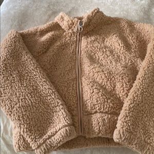 Hollister zip up teddy jacket.